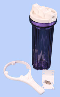Clear 10 inch Standard Housing, 1/4 inch ports